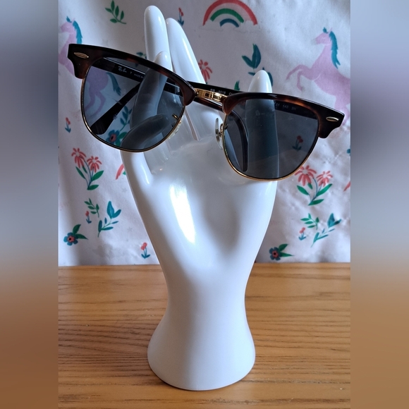 Ray-Ban Clubmaster 3106 Tortoise & Gold Preppy Sunnies Sunglass Glasses Frames - Picture 1 of 7